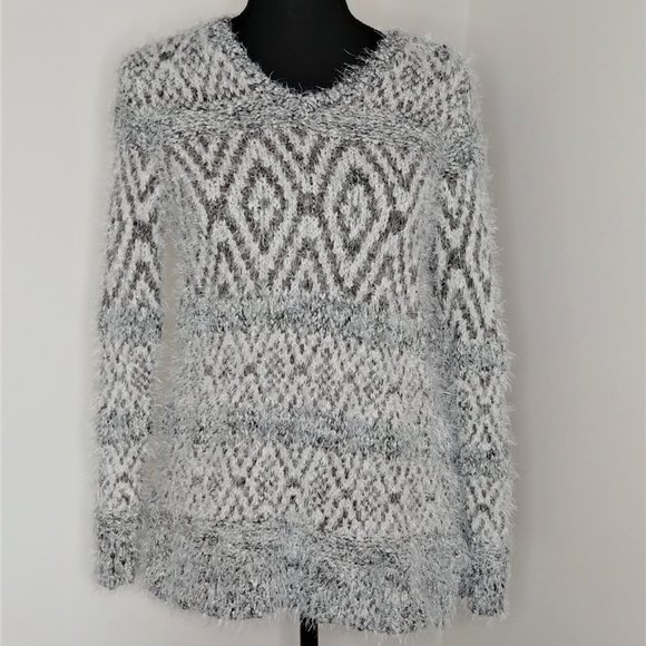 Fuzzy Knit Aztec Design Sweater - Picture 1 of 5